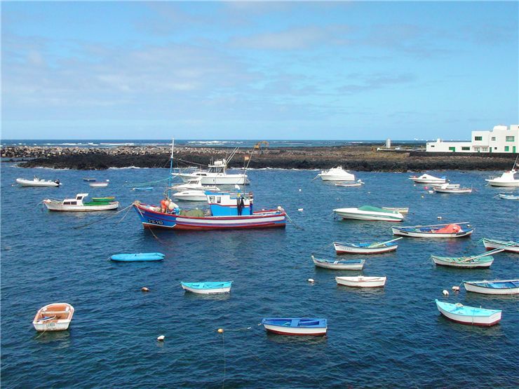Picture Of Ships And Boats At Small Harbour
